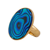 Alchemia Blue Abalone Adjustable Ring